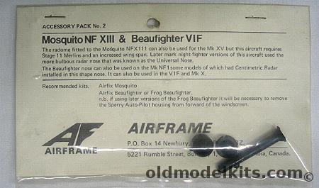 Airframe 1/72 Mosquito NF XIII and Beaufighter VIF Conversions plastic model kit